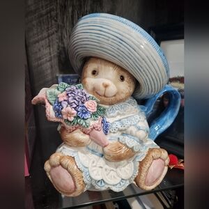 RETIRED Fitz And Floyd, Teddy Bear Teapot, 1993, Hand painted, Taiwan, Easter